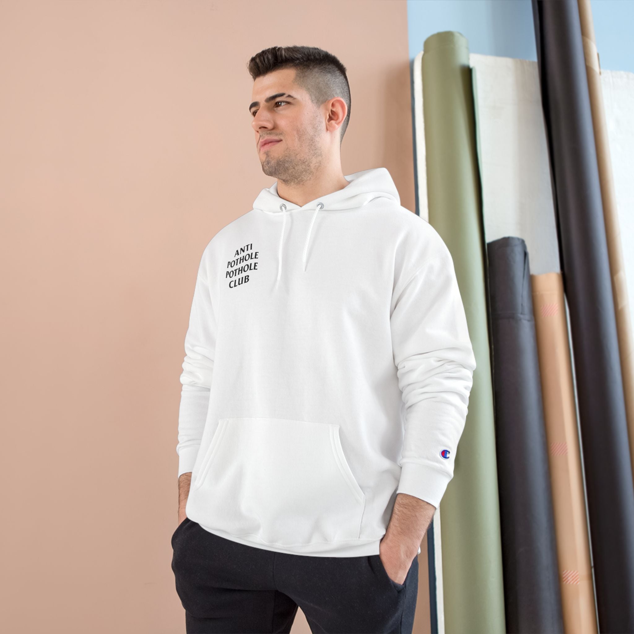 Anti Pothole Pothole Club - Hoodie Funny Streetwear Pullover Urban City Humor Sweatshirt Minimal Graphic Champion brand Hoodie