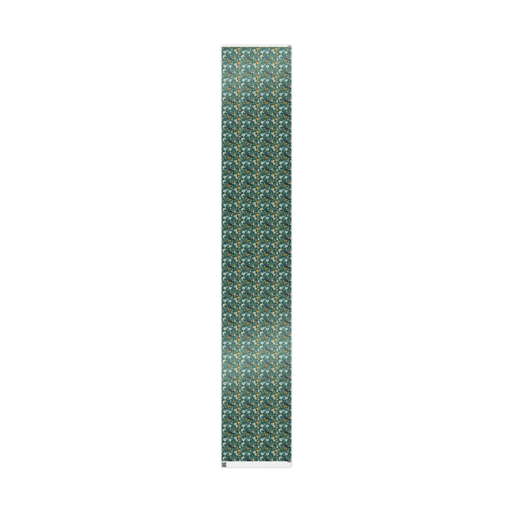 Southern Gothic Magnolia Crow Wrapping Paper  - Witchcore Botanical Gift Wrap with Citrus, vintage whiskey