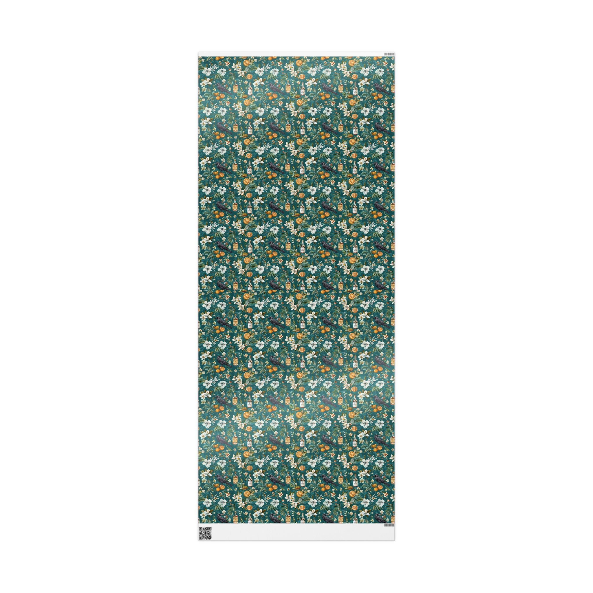 Southern Gothic Magnolia Crow Wrapping Paper  - Witchcore Botanical Gift Wrap with Citrus, vintage whiskey