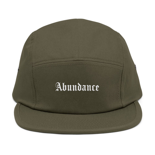Abundance  - New Orleans Neighborhood Embroidered 5-Panel Cap — Gothic Lettering