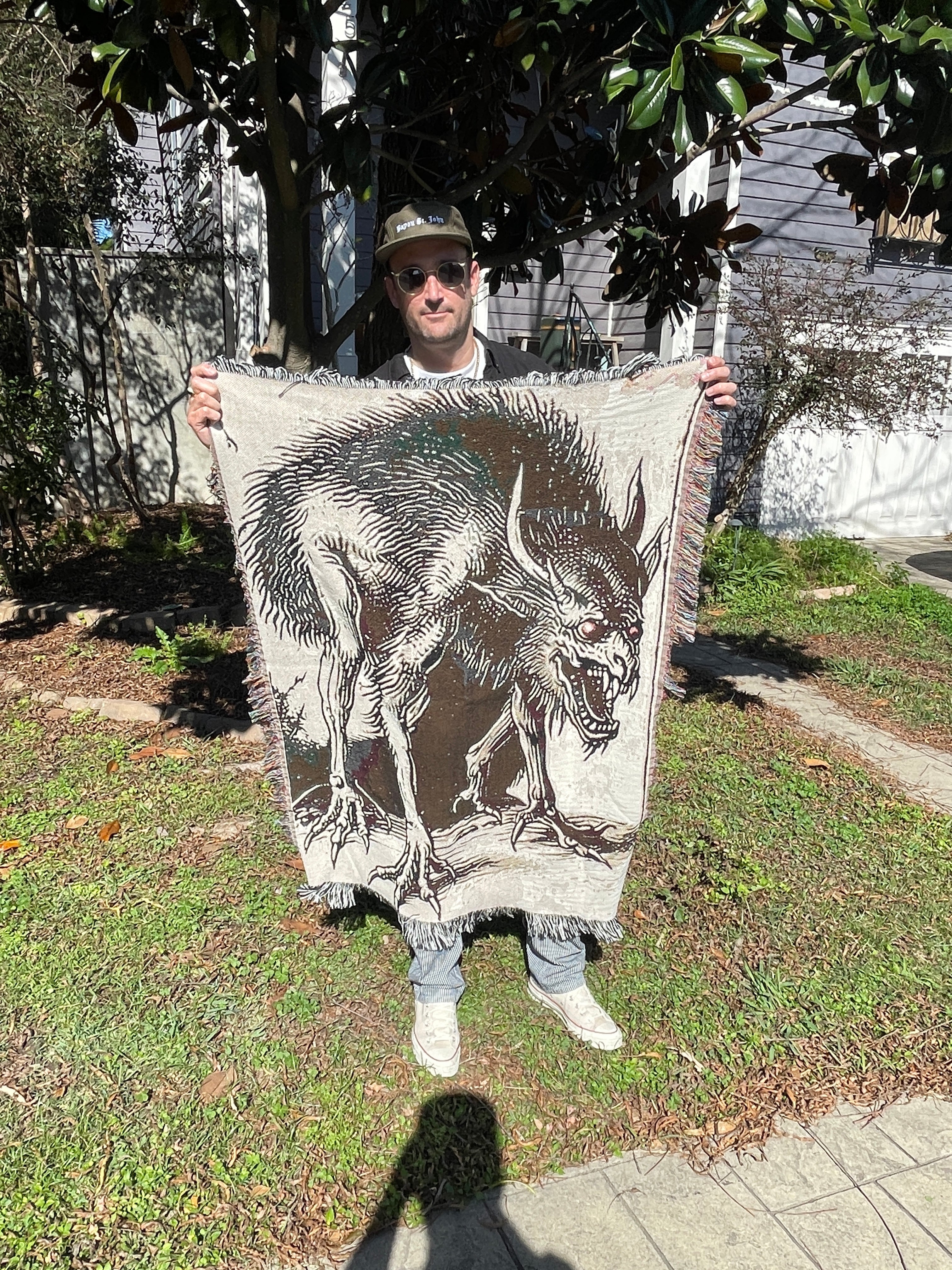 The Grunch - Bayou Woven Blanket — Gothic Cryptid Cotton Throw