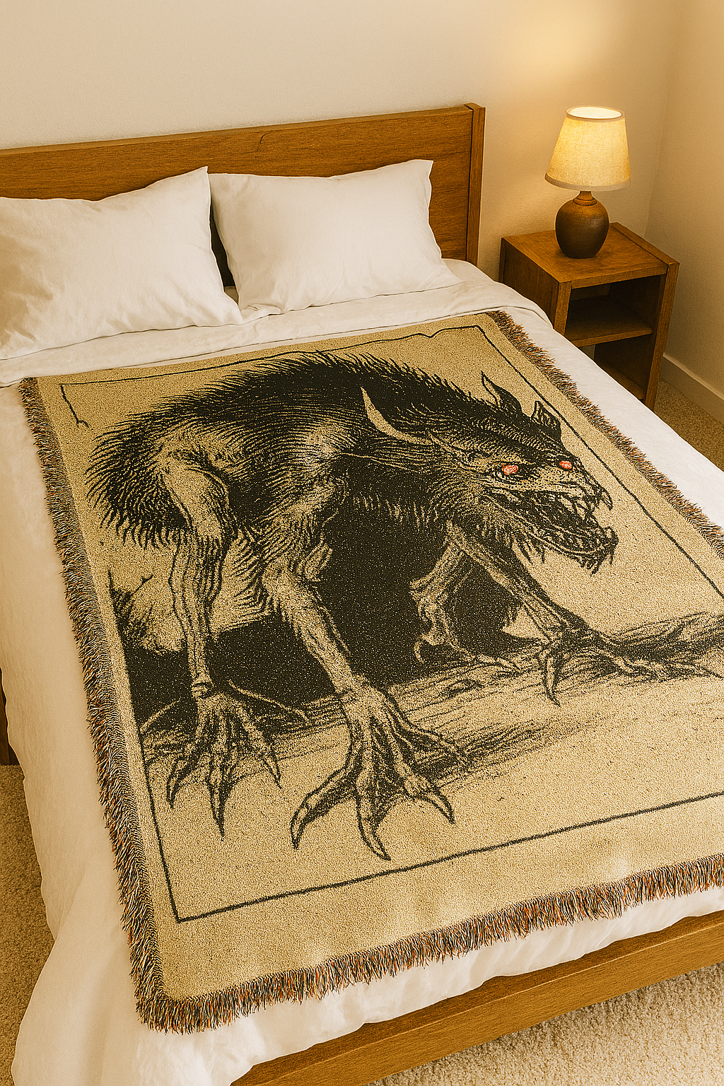 The Grunch - Bayou Woven Blanket — Gothic Cryptid Cotton Throw