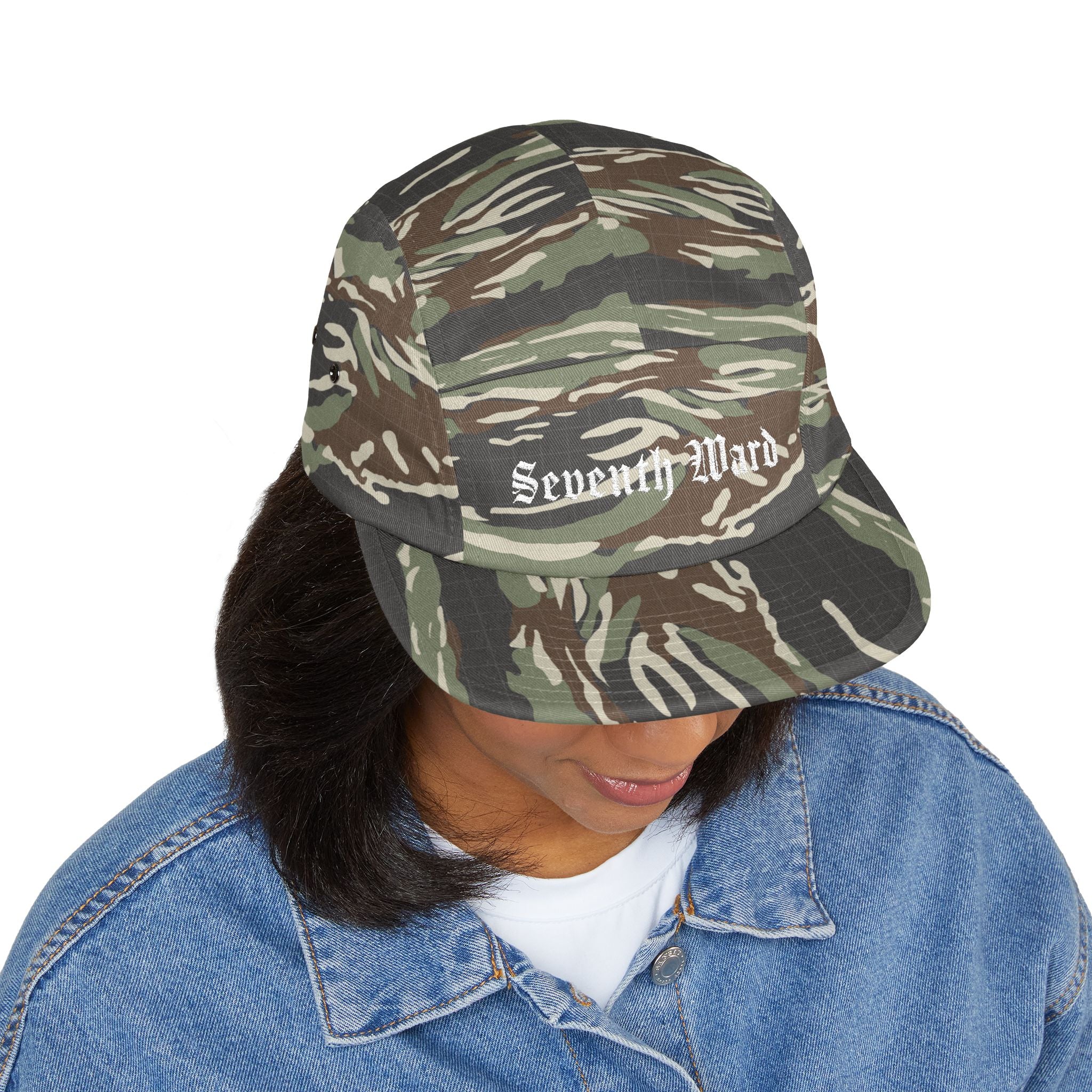 Seventh Ward  - New Orleans Neighborhood Embroidered 5-Panel Cap — Gothic Lettering