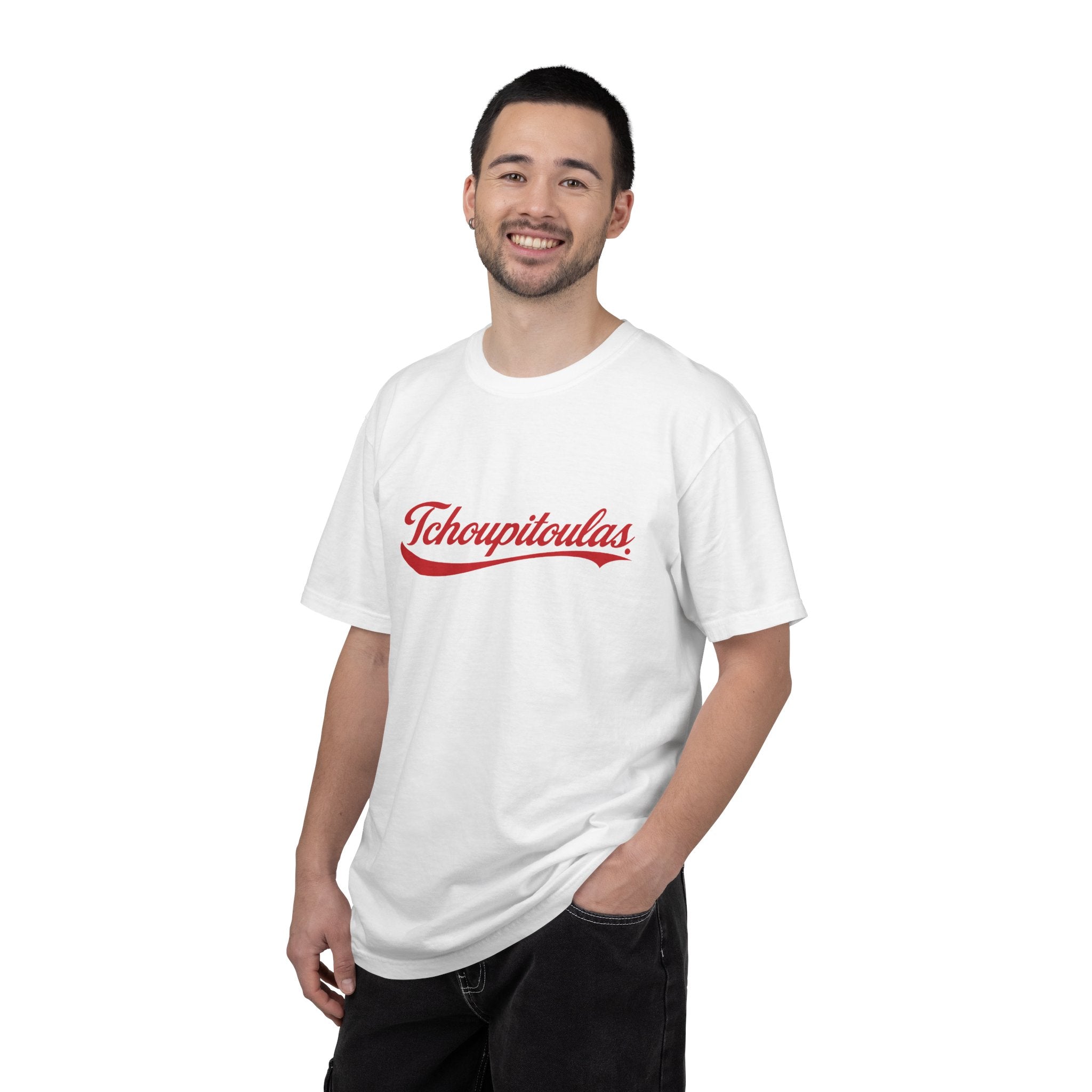 Cold Drink - Tchoupitoulas RED | White Tee with Red text
