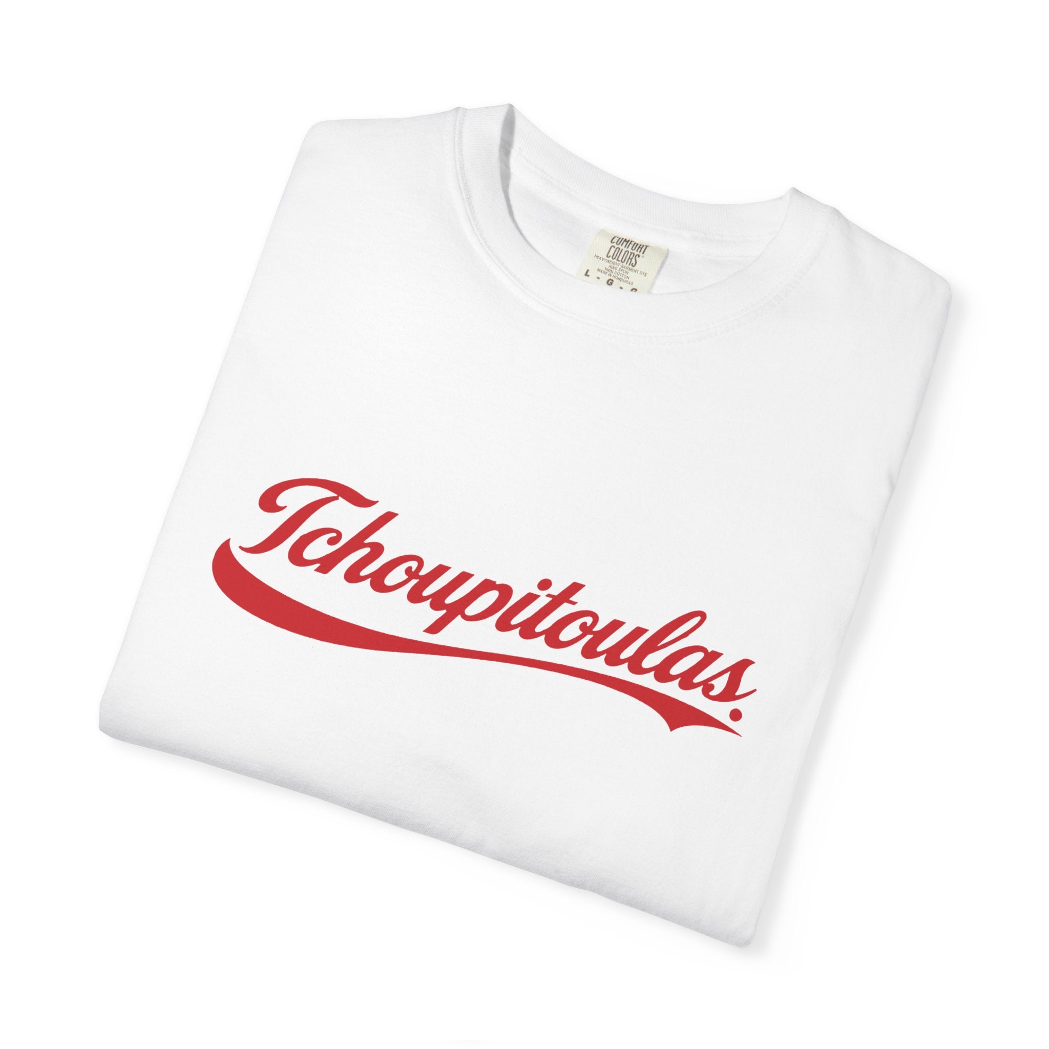Cold Drink - Tchoupitoulas RED | White Tee with Red text
