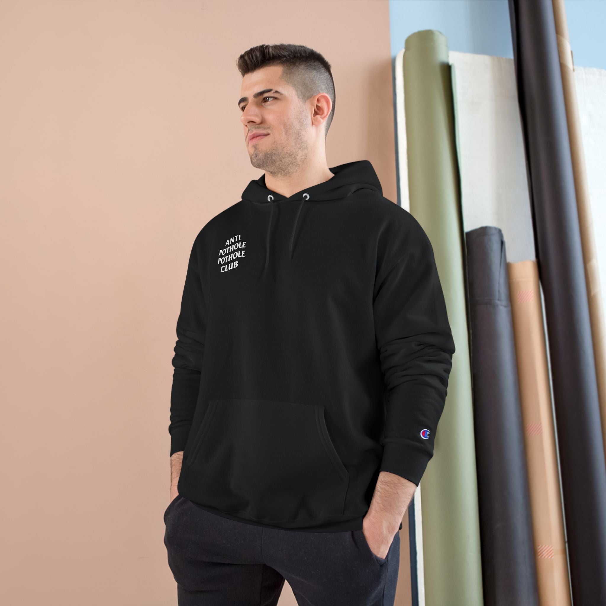 Anti Pothole Pothole Club - Hoodie Funny Streetwear Pullover Urban City Humor Sweatshirt Minimal Graphic Champion brand Hoodie