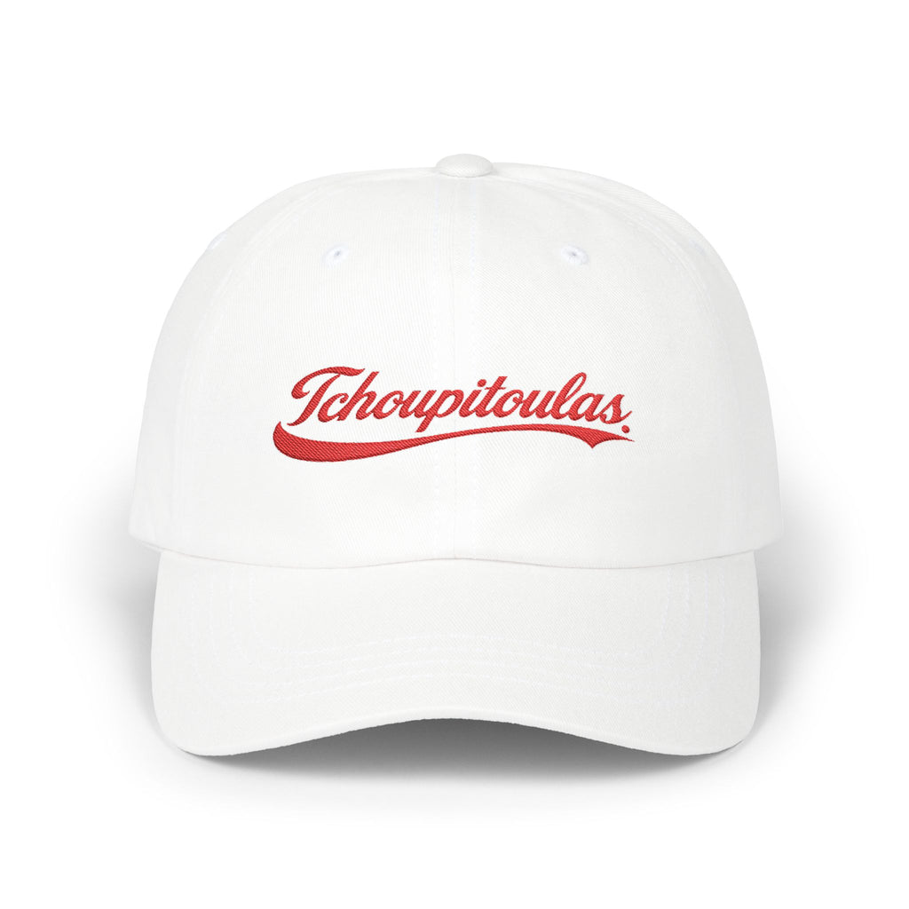Cold Drink - Tchoupitoulas - White Dad Hat | Vintage New Orleans Script Cap | embroidered baseball hat