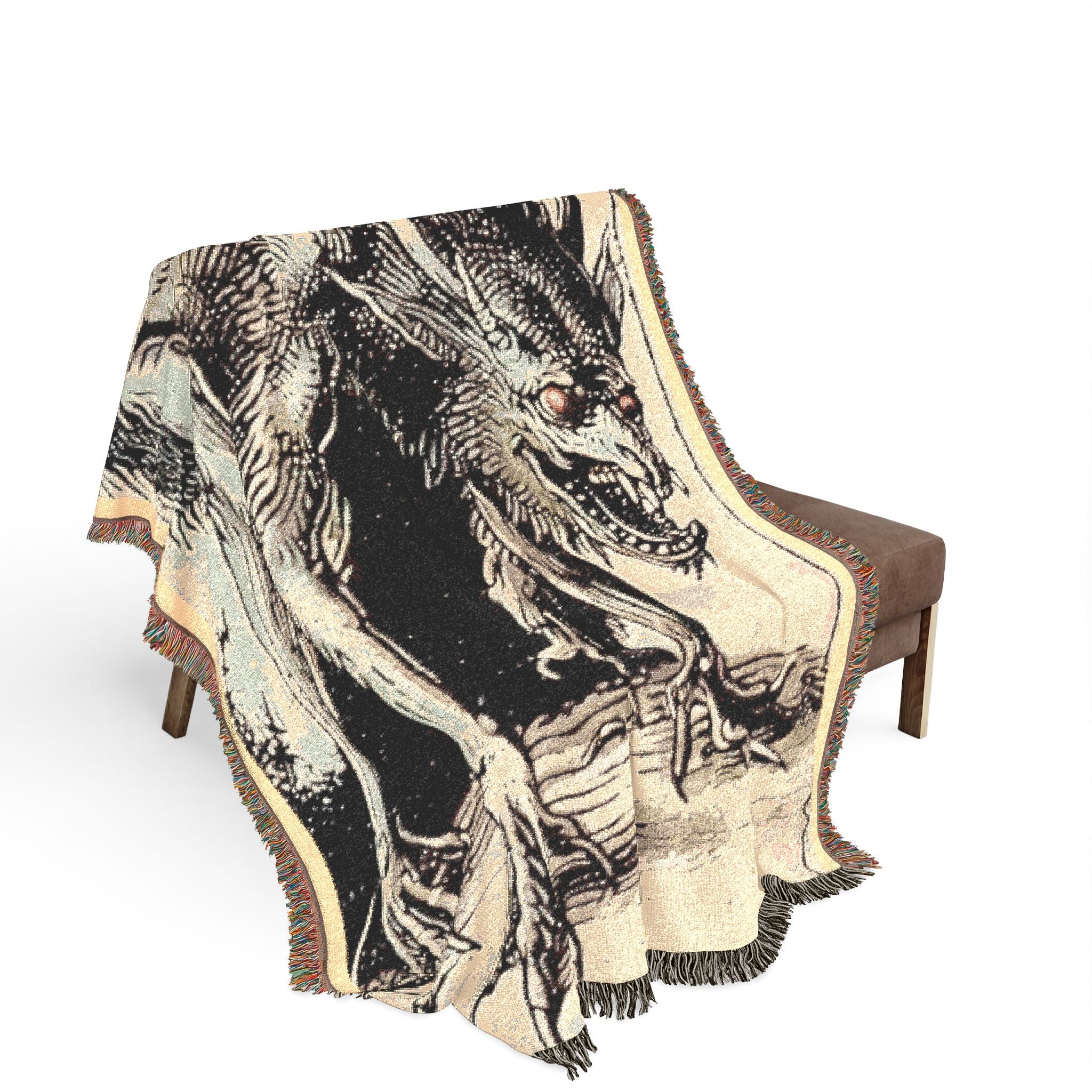 The Grunch - Bayou Woven Blanket — Gothic Cryptid Cotton Throw