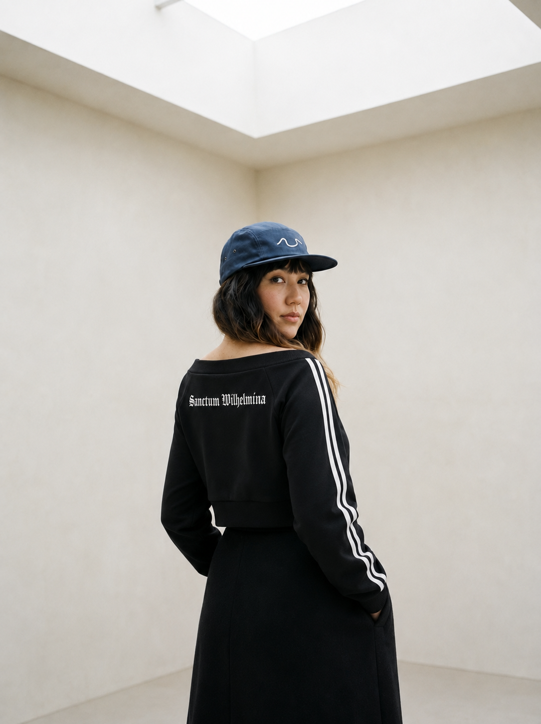 Sanctum Wilhelmina Off-Shoulder Cropped Track Jacket