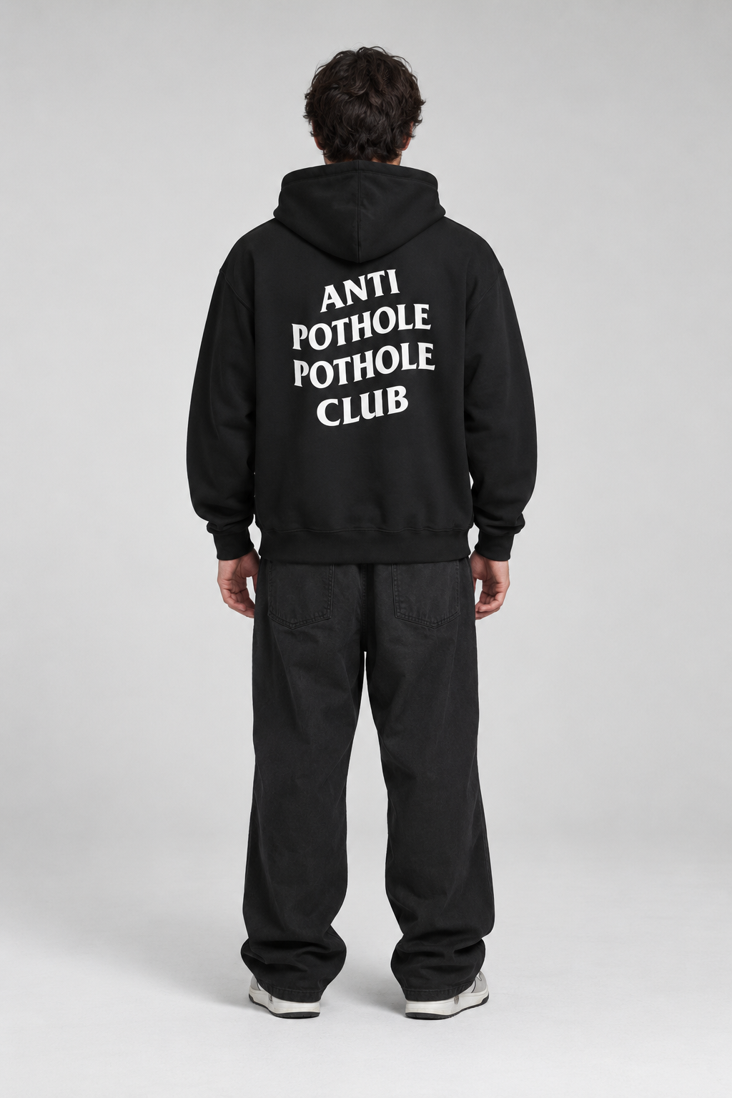 Anti Pothole Pothole Club - Hoodie Funny Streetwear Pullover Urban City Humor Sweatshirt Minimal Graphic Hoodie