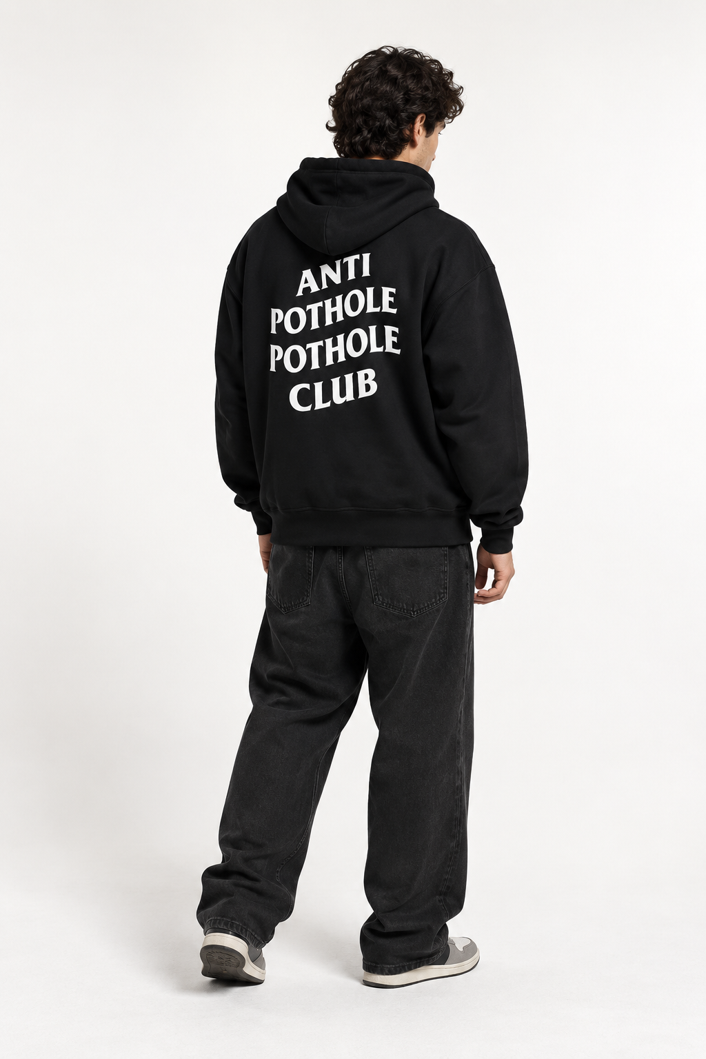 Anti Pothole Pothole Club - Hoodie Funny Streetwear Pullover Urban City Humor Sweatshirt Minimal Graphic Hoodie