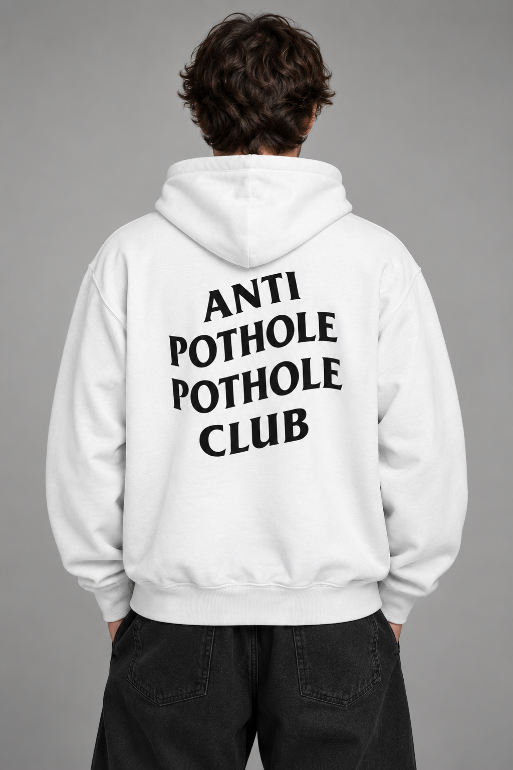 Anti Pothole Pothole Club - Hoodie Funny Streetwear Pullover Urban City Humor Sweatshirt Minimal Graphic Hoodie