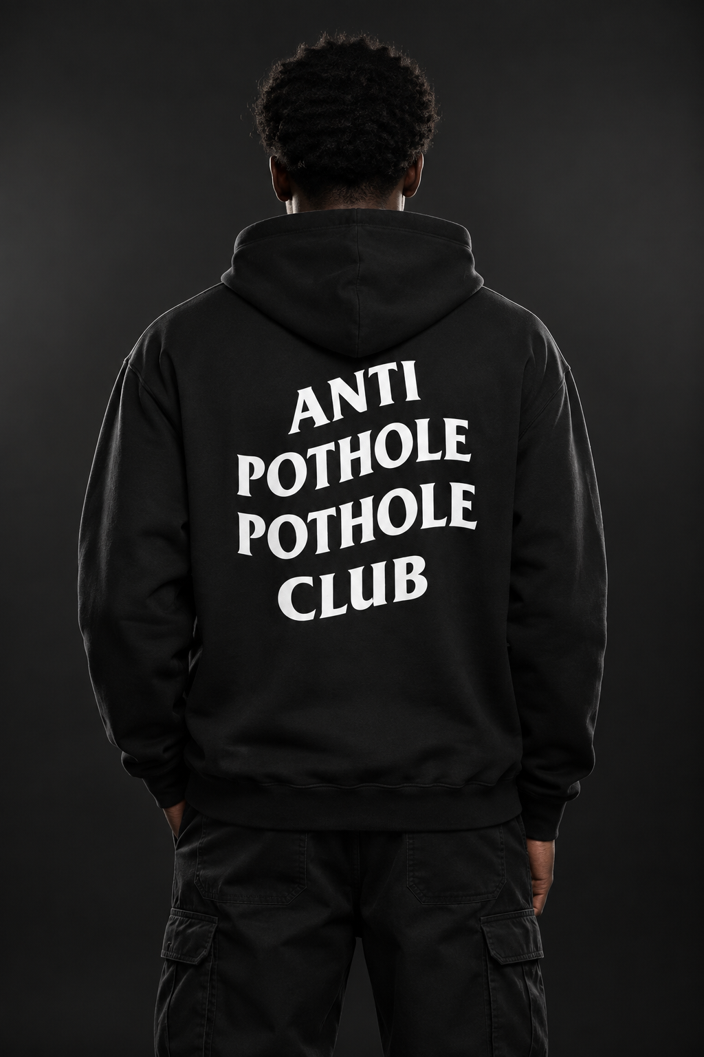 Anti Pothole Pothole Club - Hoodie Funny Streetwear Pullover Urban City Humor Sweatshirt Minimal Graphic Hoodie