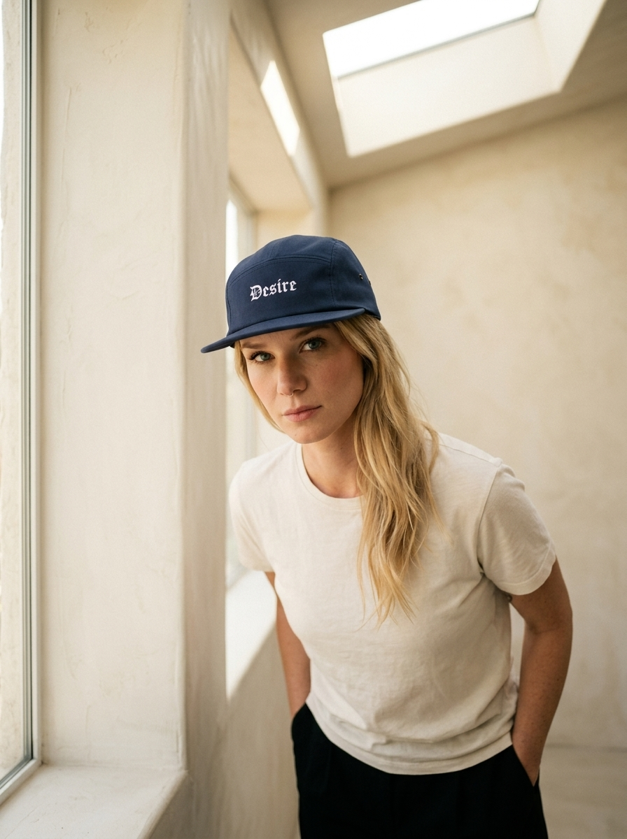 Desire - New Orleans Neighborhood Embroidered 5-Panel Cap — Gothic Lettering